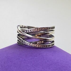 💛 Pandora 925 Polished & Sparkling Lines Ring